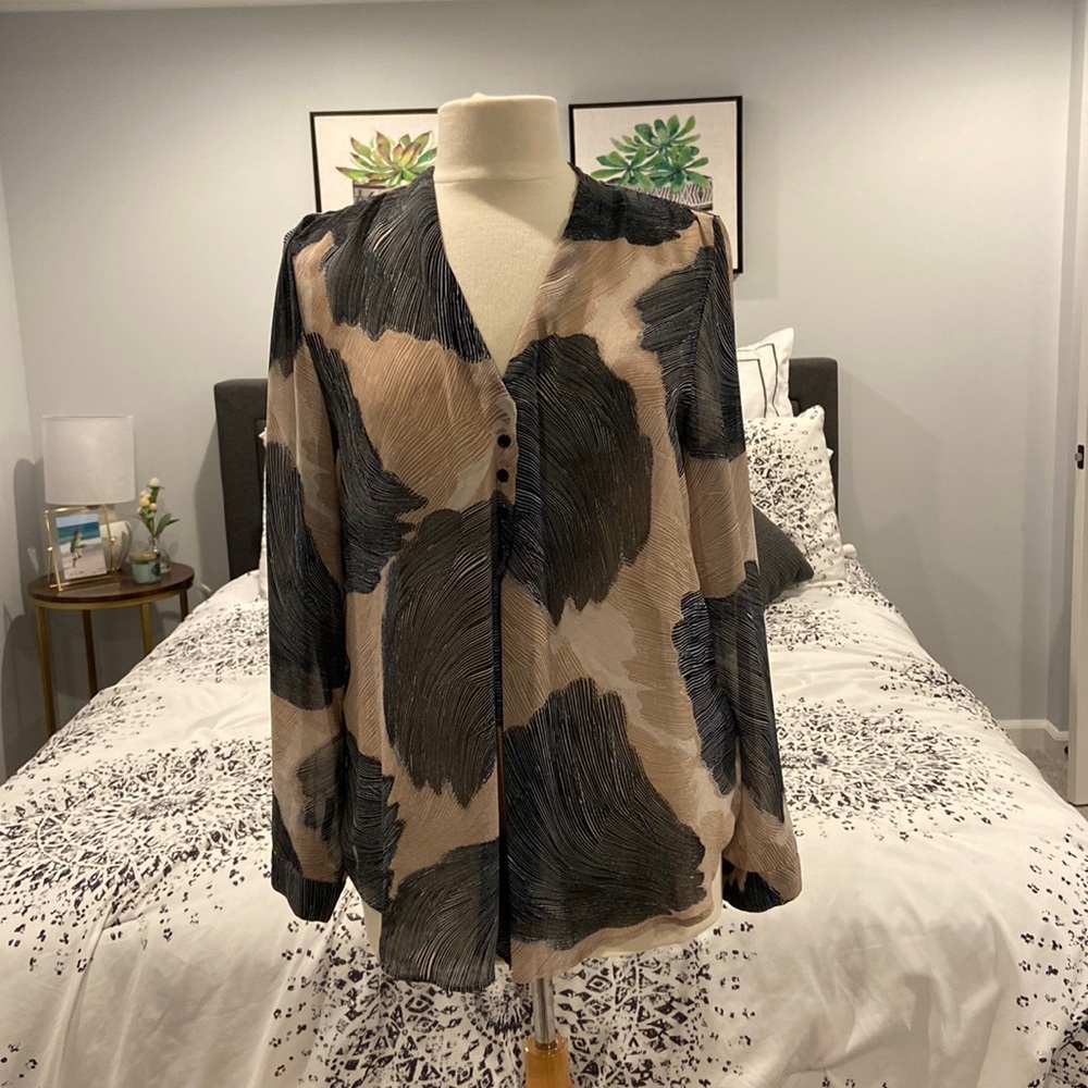 Sheer printed blouse